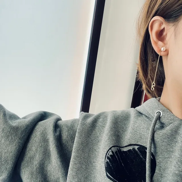 Valentino VLTN Pearl Stud Chain Dangling Earrings