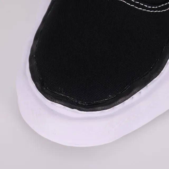 MMY Black White Canvas Upper Thick Wavy Midsole Sneakers