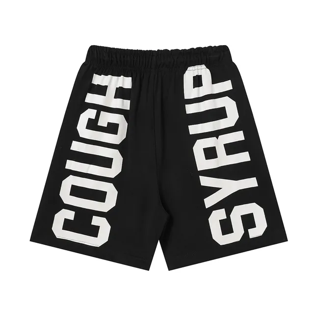 Graphic-Print Elastic-Waist Drawstring Shorts