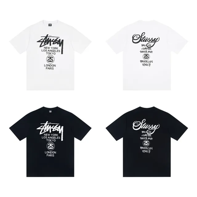 Stussy Stock Logo City List Graphic T-Shirt