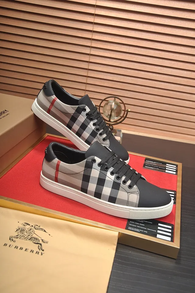 Burberry Check-Print Black and Beige Lifestyle Sneakers