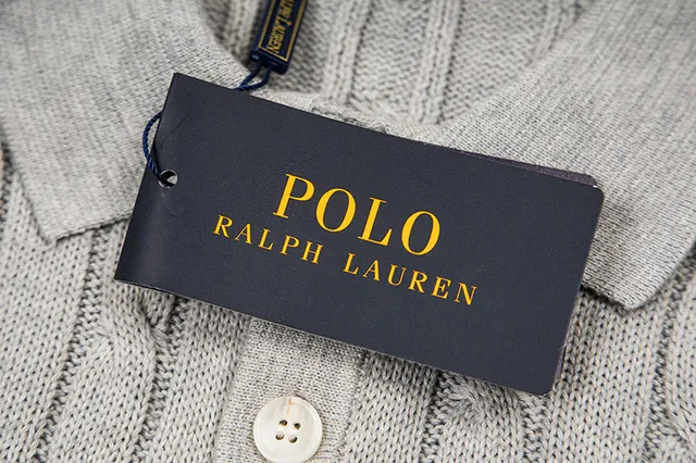 Polo Ralph Lauren Beige Navy Cable-Knit Sleeveless Polo Shirt