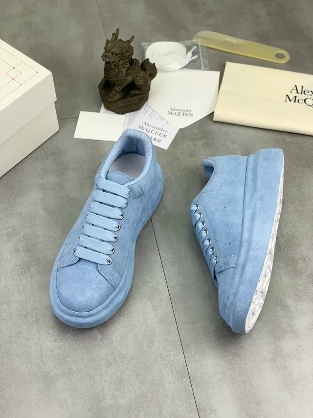 Alexander McQueen Oversized Sneaker Light Blue Suede Lifestyle Sneakers