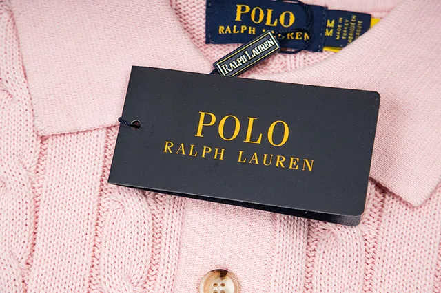 Polo Ralph Lauren Beige Navy Cable-Knit Sleeveless Polo Shirt