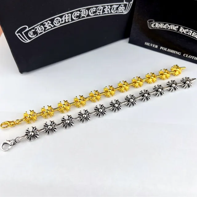 Chrome Hearts Floral-Link Silver-Toned Bracelet