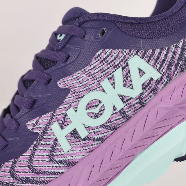 Hoka Clifton Purple Pink Knit Upper Rocker Sole Running Shoes