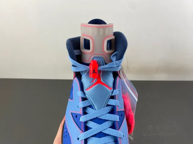 Air Jordan 6 Blue and Red High-Top Basketball Shoes