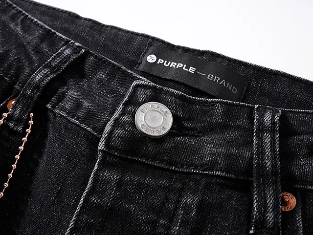 Purple Brand Distressed Paint-Splattered Black Denim Jeans