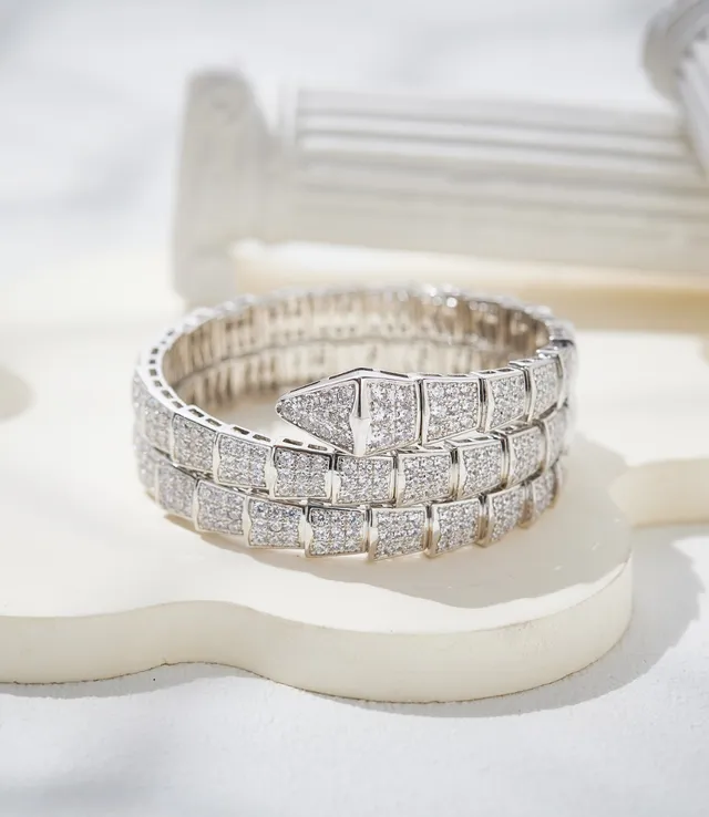 Bvlgari Serpenti Pavé-Set Coiled Snake Bracelet