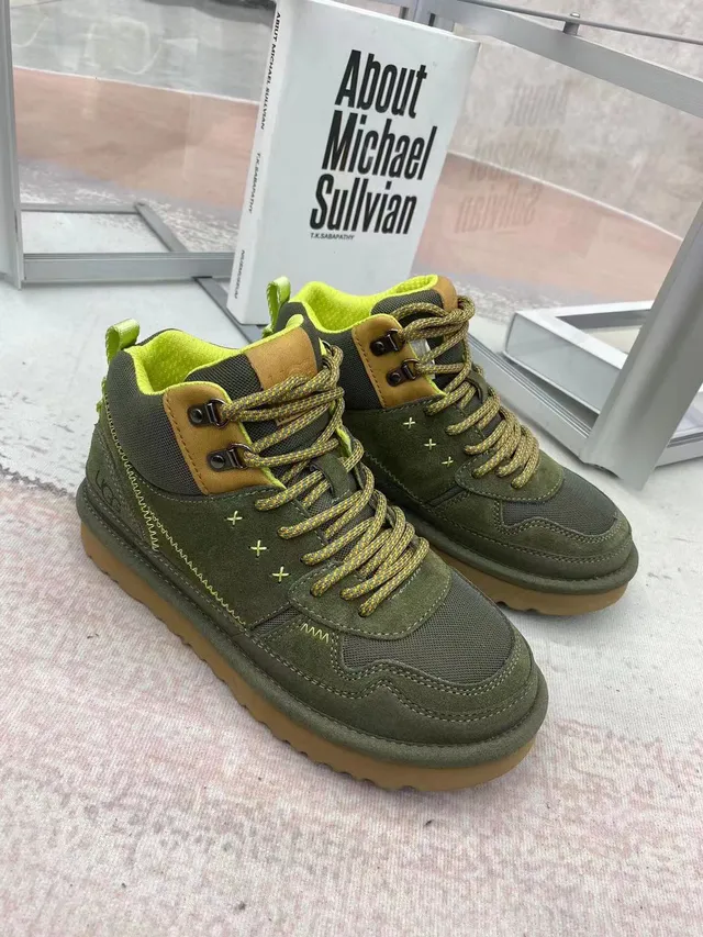 UGG Olive Green and Lime Suede Hiking Boot