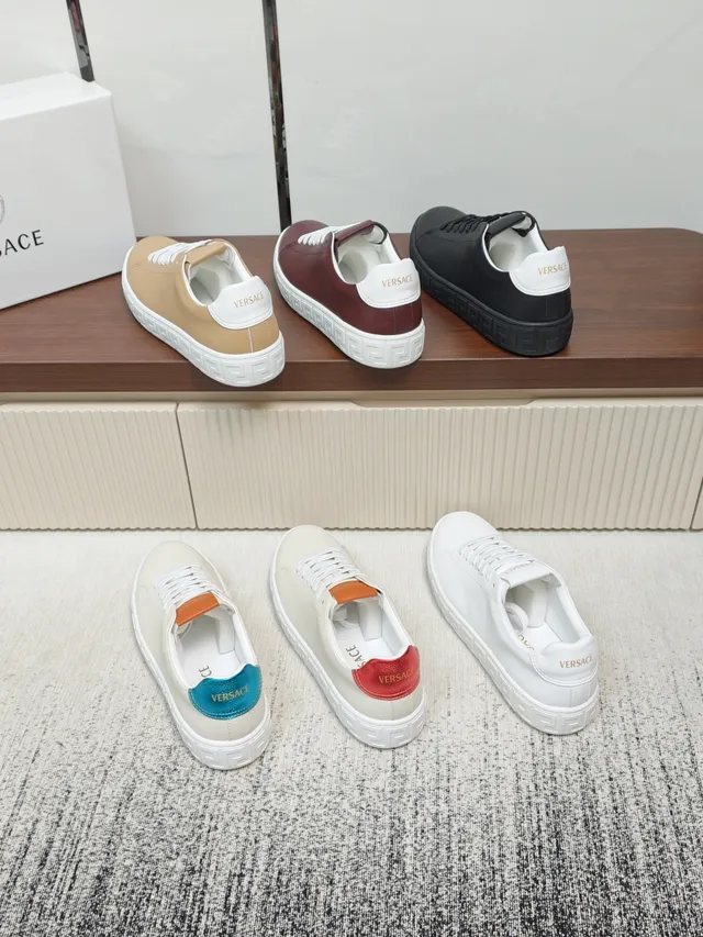 Versace Odissea Greek Key Leather Lifestyle Sneakers