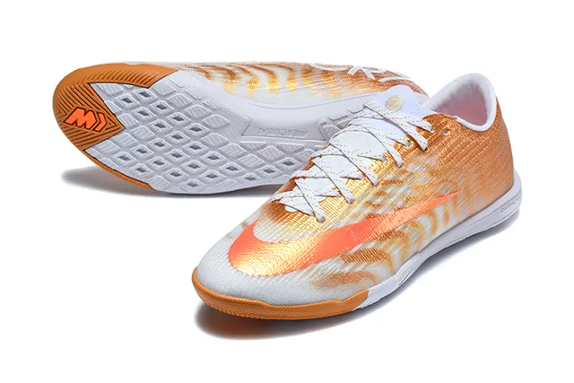 Nike Mercurial Vapor Orange White Low-Cut Knit Upper Gradient Weave Indoor Soccer Shoes