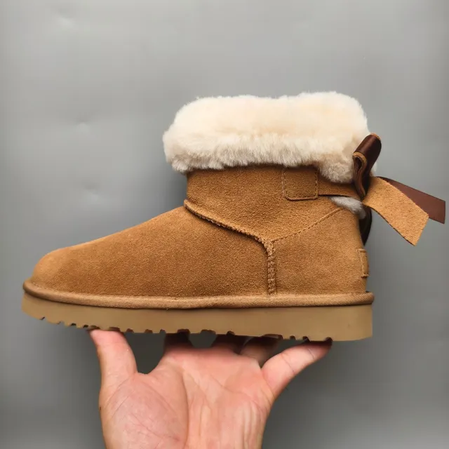 UGG Tasman Brown Suede Shearling Cuff Snow Boots
