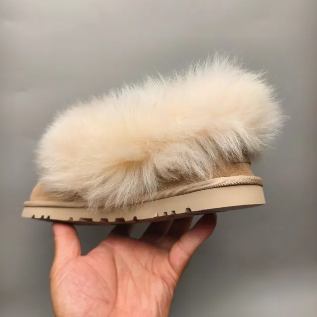UGG Tasman Beige Suede Shearling-Trimmed Loafer
