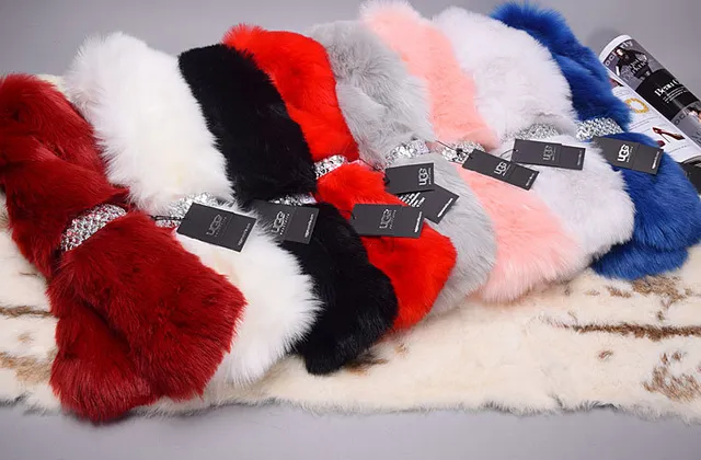 Red Fluffy Faux-Fur Scarve
