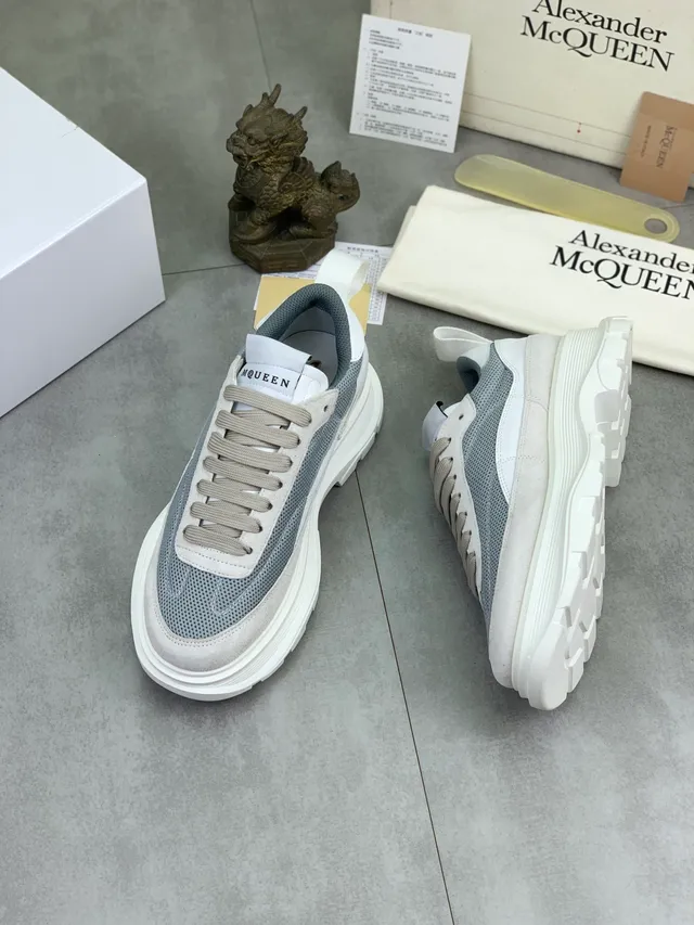 Alexander McQueen Oversized Sneaker White Gray Beige Lifestyle Sneakers