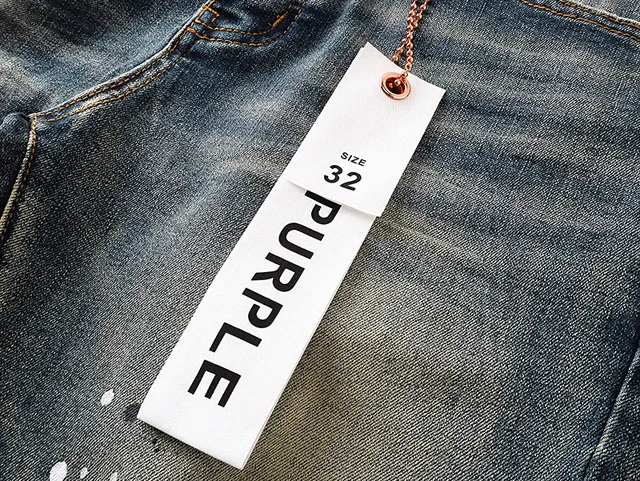 Purple Brand Distressed Paint-Splatter Flared Jeans