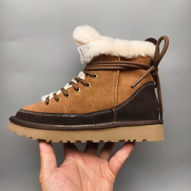 UGG Tasman-Style Lace-Up Shearling-Lined Snow Boots