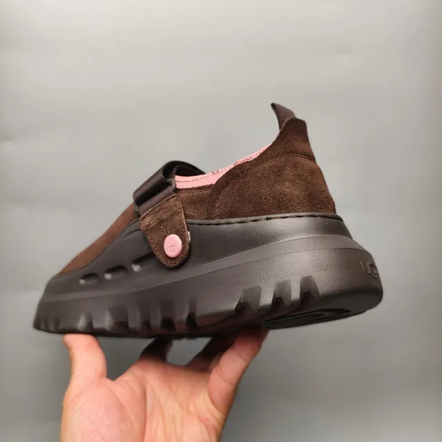 UGG Tasman Brown Pink Suede Upper Adjustable Strap Closure Mary Jane Shoes