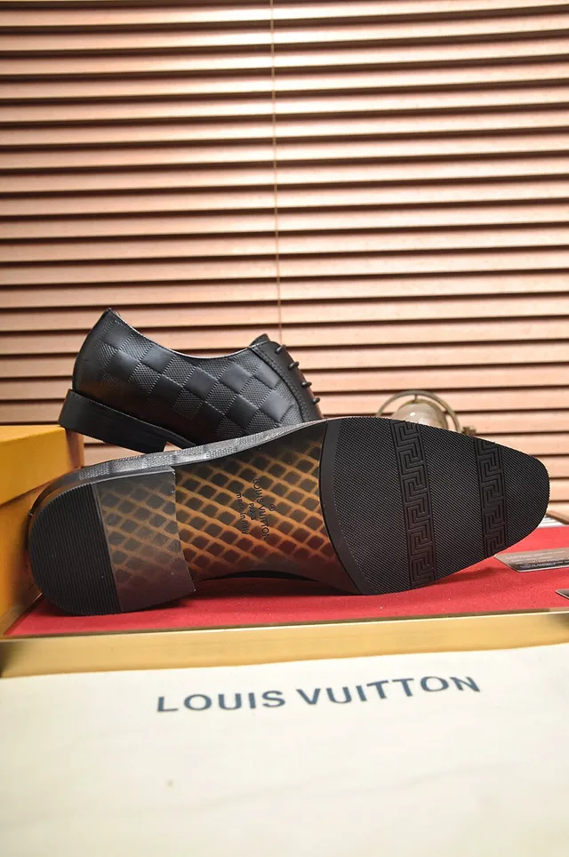 Black Checkered Embossed Leather Full Perforations Brogue