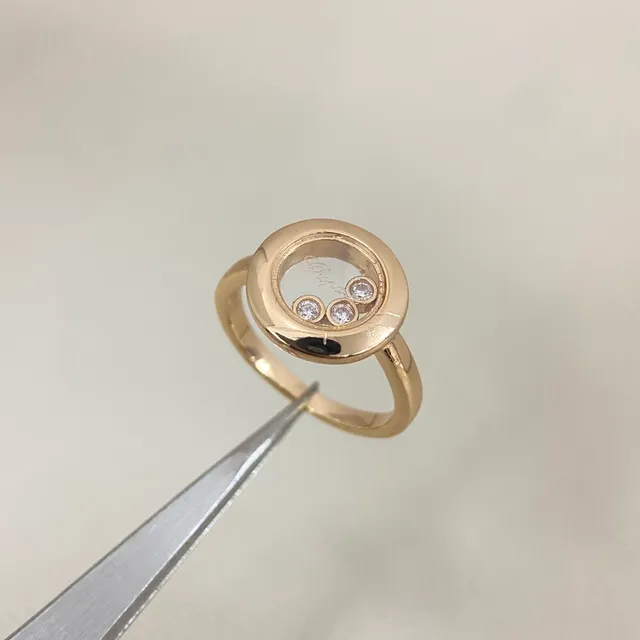 Chopard Happy Diamonds Rotating Black Dial Ring