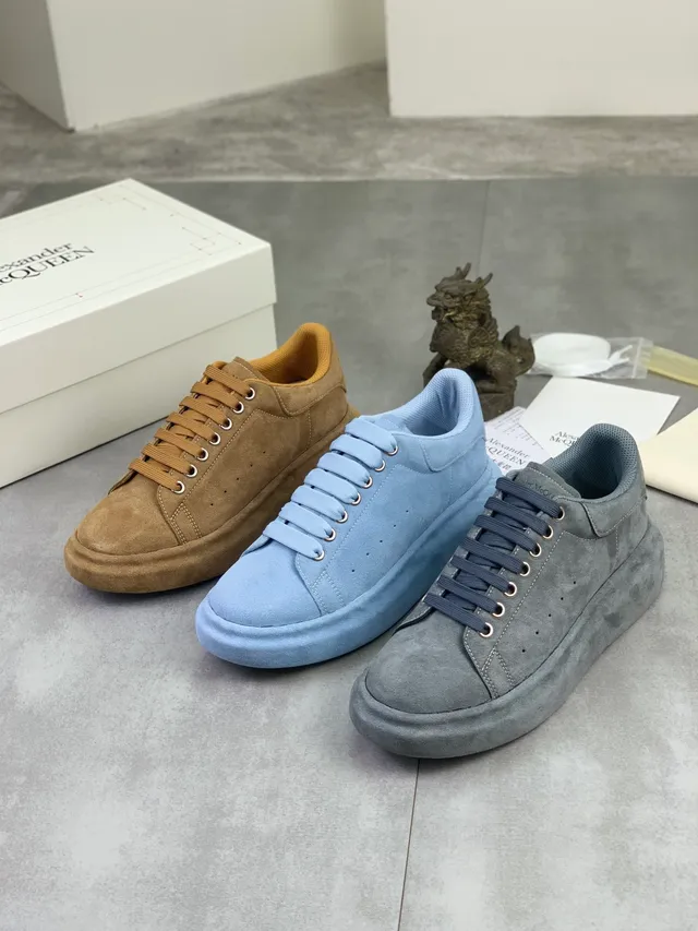 Alexander McQueen Oversized Sneaker Light Blue Suede Lifestyle Sneakers