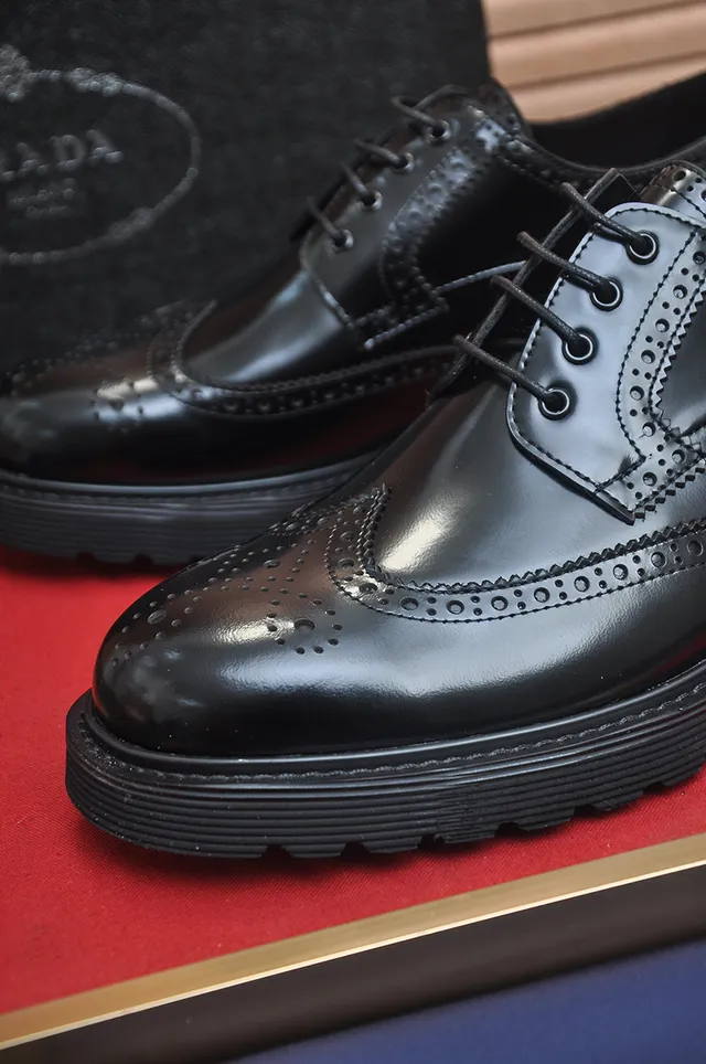 Black Polished Leather Full Detailing Brogue