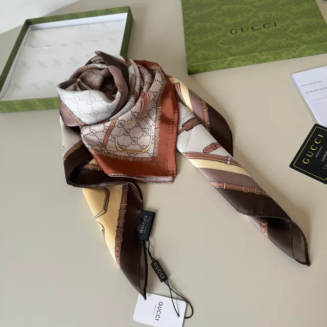 Gucci Equestrian Motif Silk Scarf