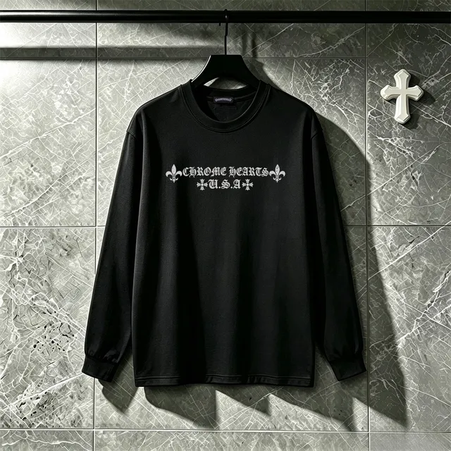 Chrome Hearts Cross Logo Long-Sleeve Black T-Shirt