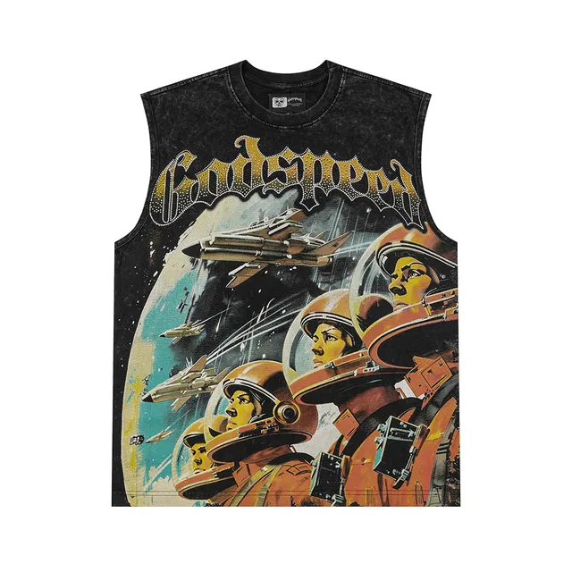 Godspeed Acid-Wash Graphic Vest Top