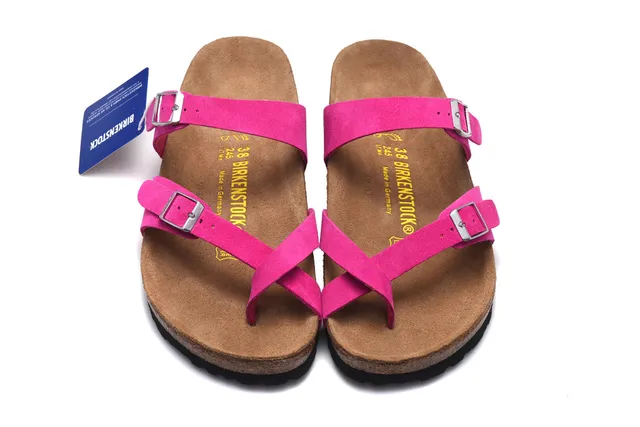 Birkenstock Arizona Pink Suede-Like Two-Strap Casual Sandals