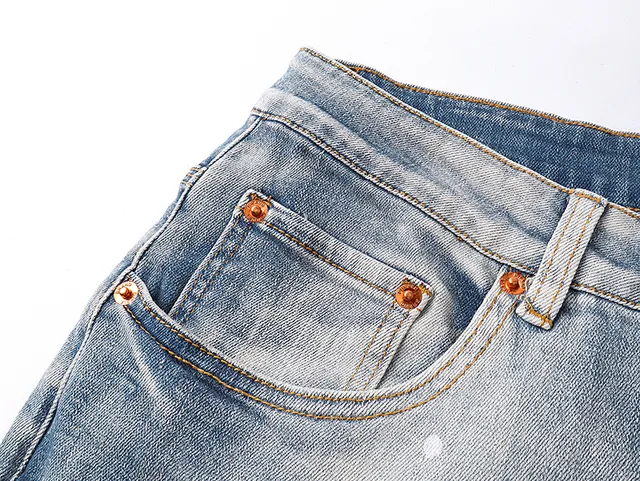 Purple Brand Light-Wash Paint-Splatter Distressed Slim-Fit Jeans
