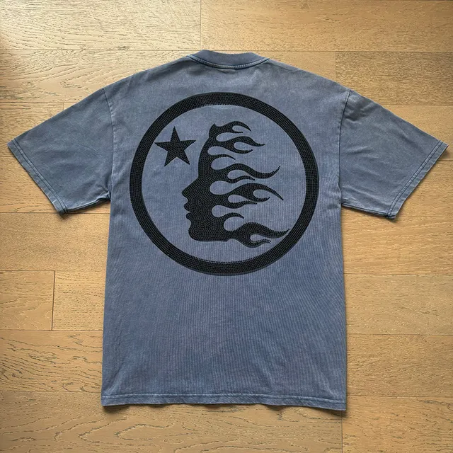 Hellstar Graphic Print Washed Gray T-Shirt