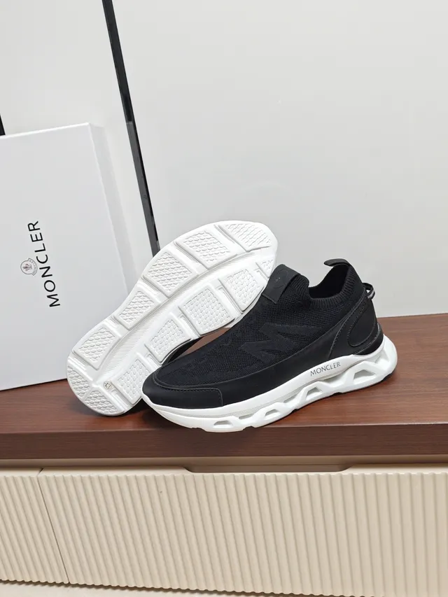 Moncler Black Slip-On Knit Sneaker