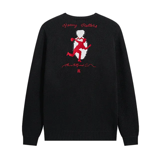 Amiri Heavy Rollers Bowling Motif Black Knit Sweater