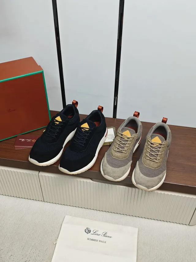 Loro Piana Mesh and Suede Low-Top Lifestyle Sneaker
