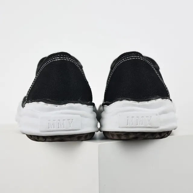 MMY Black White Canvas Upper Sculpted Midsole Lifestyle Sneakers