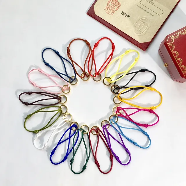 Cartier Love Bracelet Fuchsia Cord Interlocking Ring Bracelet