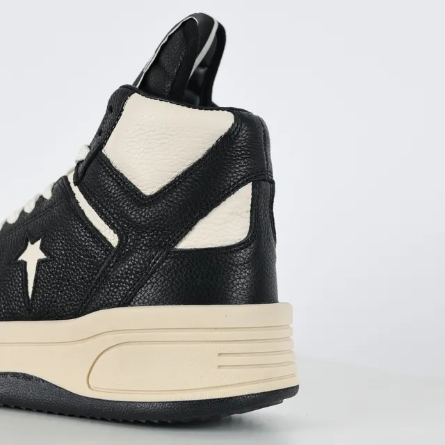 Converse Black Beige High-Top Textured Leather Lifestyle Sneakers
