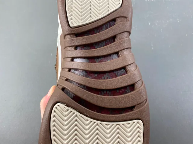 Air Jordan 12 Off-White and Brown Leather Basketball Shoes