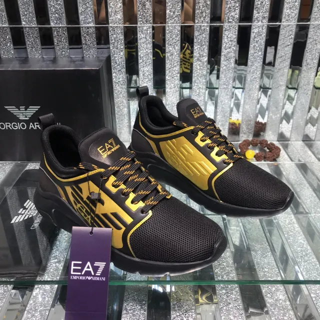 Giorgio Armani EA7 Black and Gold Mesh Lifestyle Sneaker