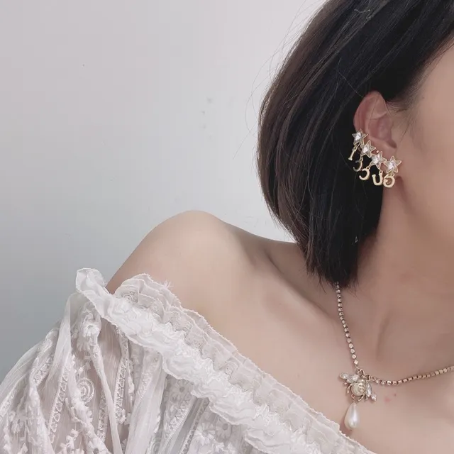 Gucci Star Crystal Gold-Tone Clip-On Earrings
