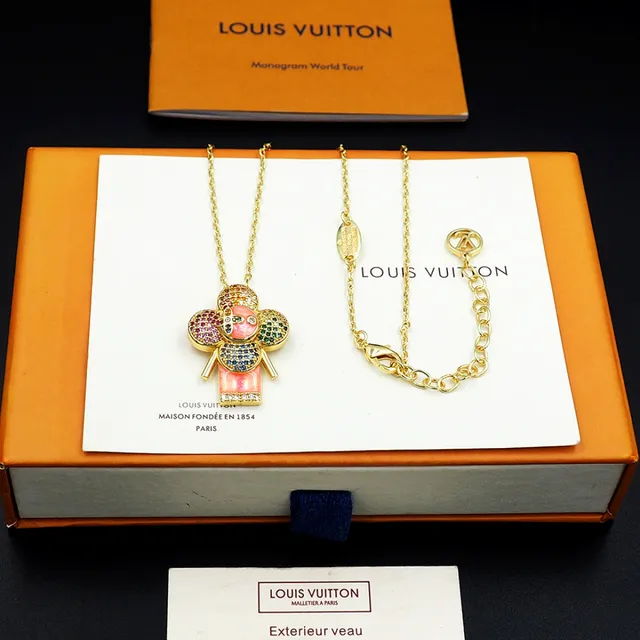 Louis Vuitton Flower Motif Multicolor Crystal Enamel Necklace
