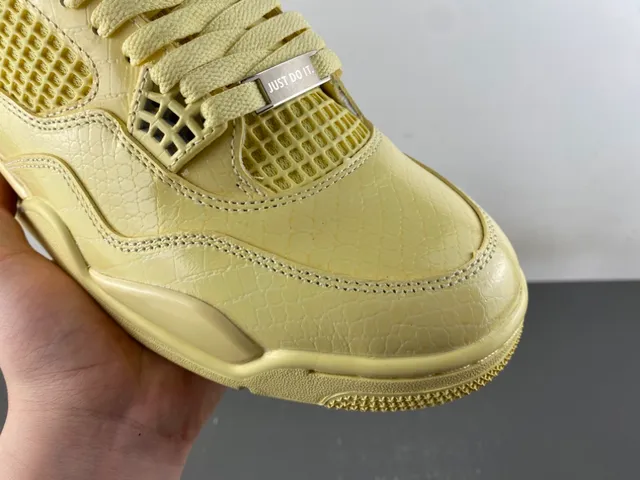 Air Jordan 4 Monochromatic Yellow Basketball Shoes