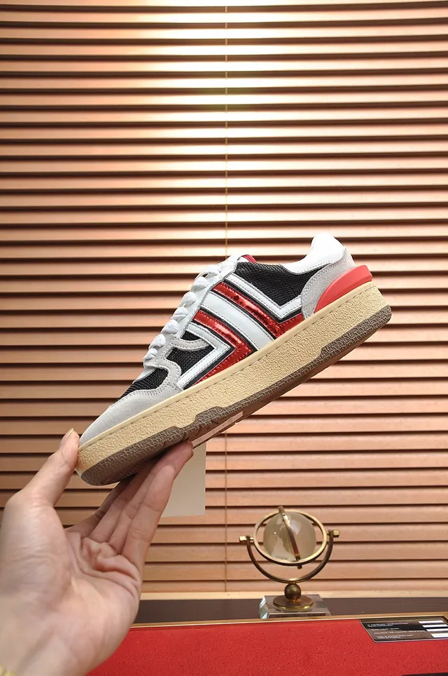 Lanvin White Gray Low-Top Cupsole Sneakers