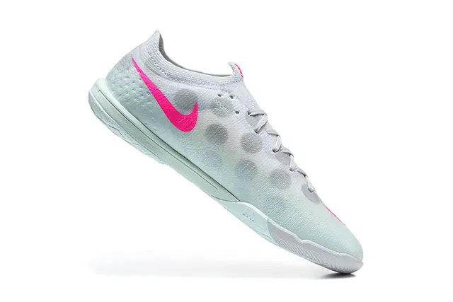 Nike Mercurial White Pink Low-Cut Knit Upper Vibrant Swoosh Accent Indoor Soccer Shoes