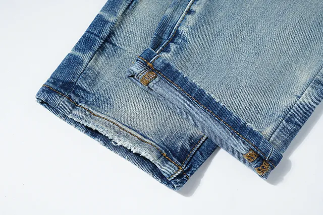 Purple Brand Light-Wash Paint-Splatter Distressed Jeans