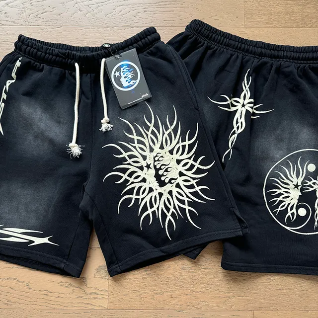 Navy Graphic-Print Elastic-Waist Drawstring Shorts
