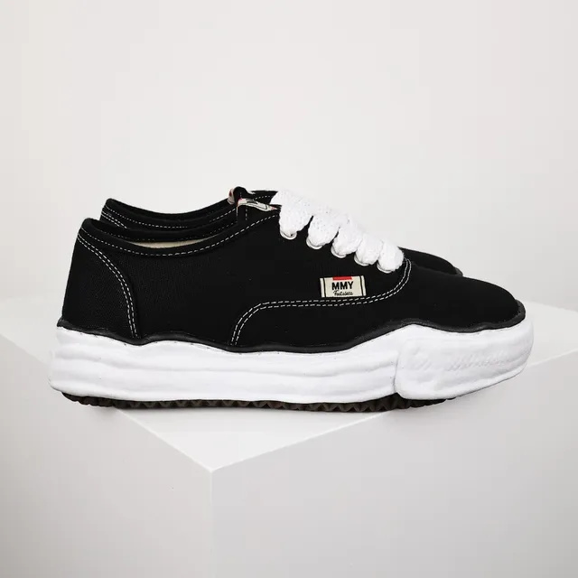 MMY Black White Canvas Upper Sculpted Midsole Sneakers