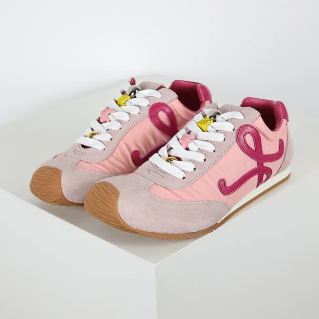 Loewe Pink Purple Low-Top Suede And Nylon Upper Lifestyle Sneakers